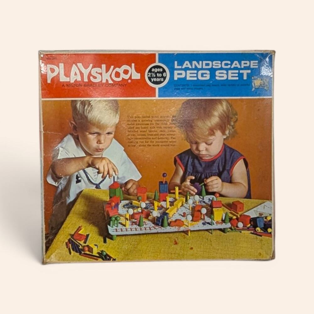 1960s Playskool Landscape Peg Set By Milton Bradley